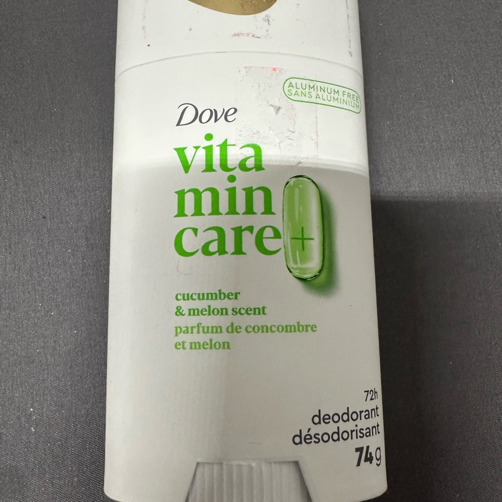 Dove Vitamin Care Deodorant Stick, Cucumber & Melon,  Aluminum Free, 2.6 Oz, 72H